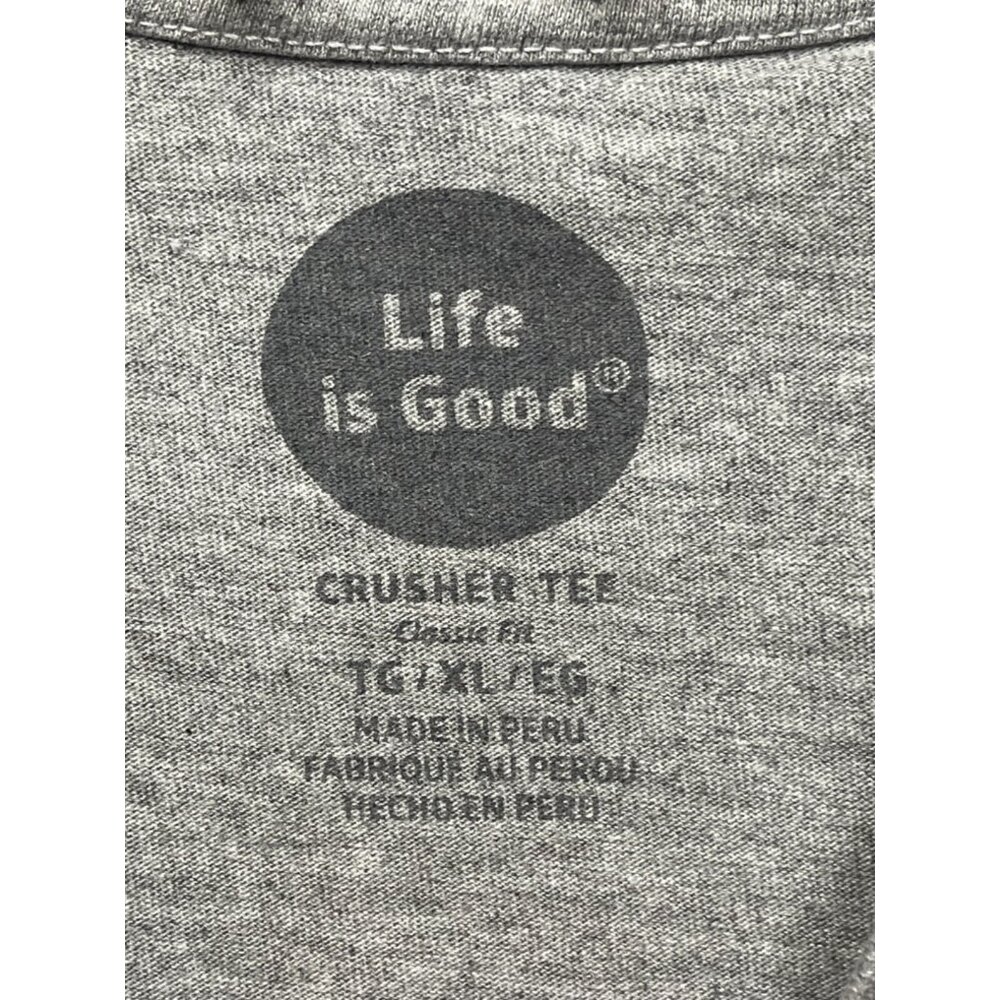 Life is Good Logo Crusher Tee T-Shirt Anchors XL Grey Navy - Picture 4 of 6